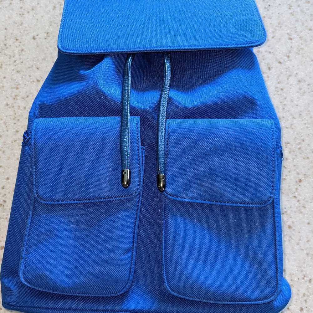 Laptop or tennis or travel backpack sportschic blue canvas